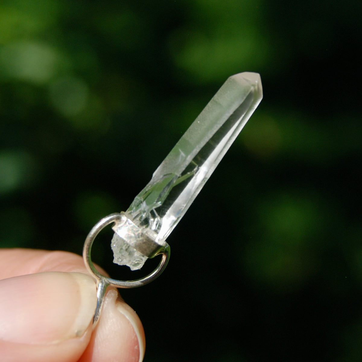 Cosmic Lemurian Crystal Pendant for Necklace, Sterling Silver, Brazil