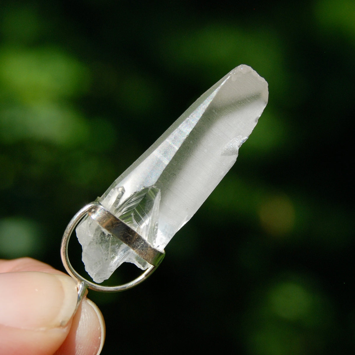 Cosmic Lemurian Crystal Pendant for Necklace, Sterling Silver, Brazil