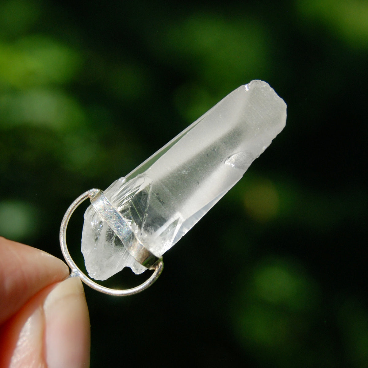 Cosmic Lemurian Crystal Pendant for Necklace, Sterling Silver, Brazil
