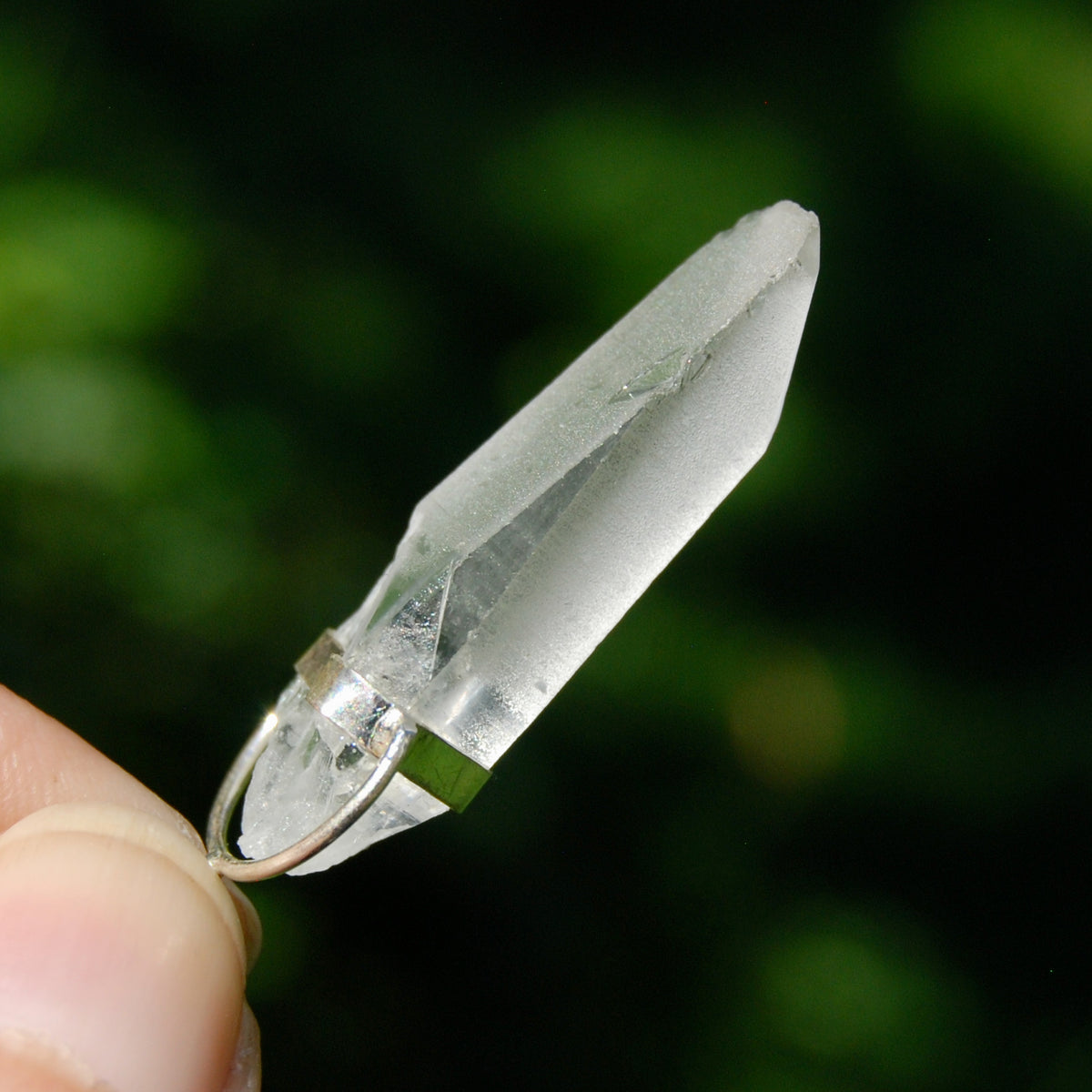 Cosmic Lemurian Crystal Pendant for Necklace, Sterling Silver, Brazil