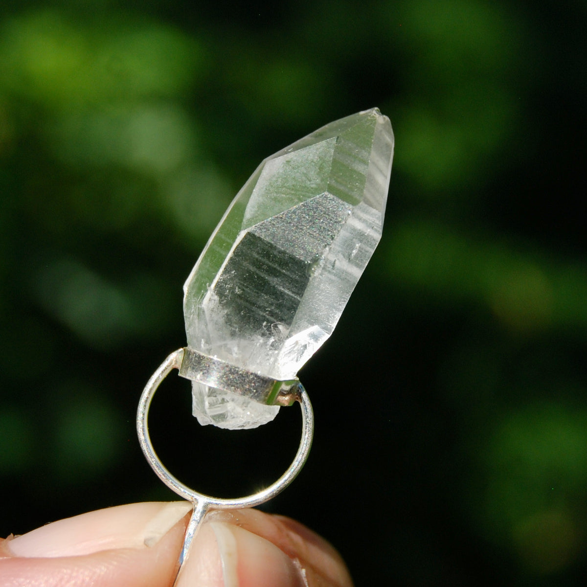 Cosmic Lemurian Crystal Pendant for Necklace, Sterling Silver, Brazil