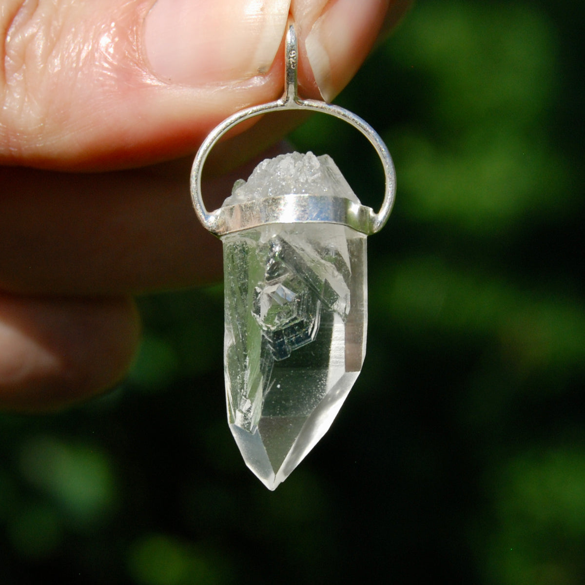 Cosmic Lemurian Crystal Pendant for Necklace