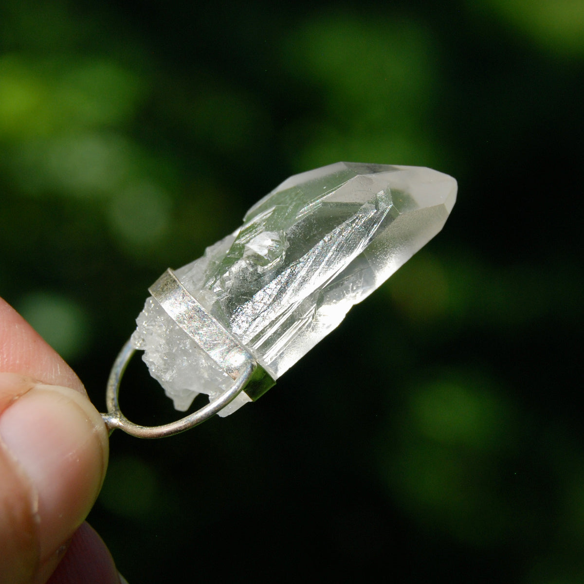 Cosmic Lemurian Crystal Pendant for Necklace