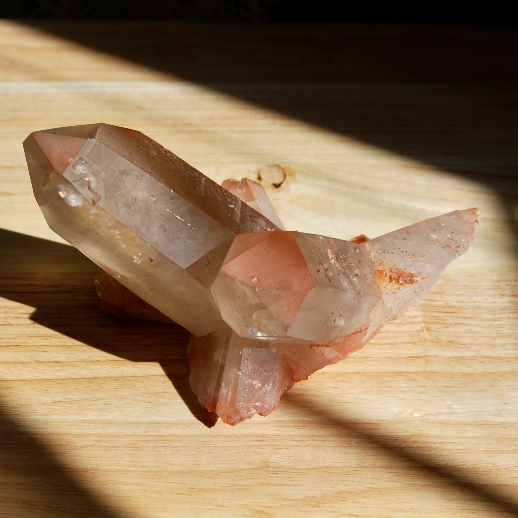 Pink Shadow Smoky Lemurian Seed Quartz Crystal Starbrary Cluster