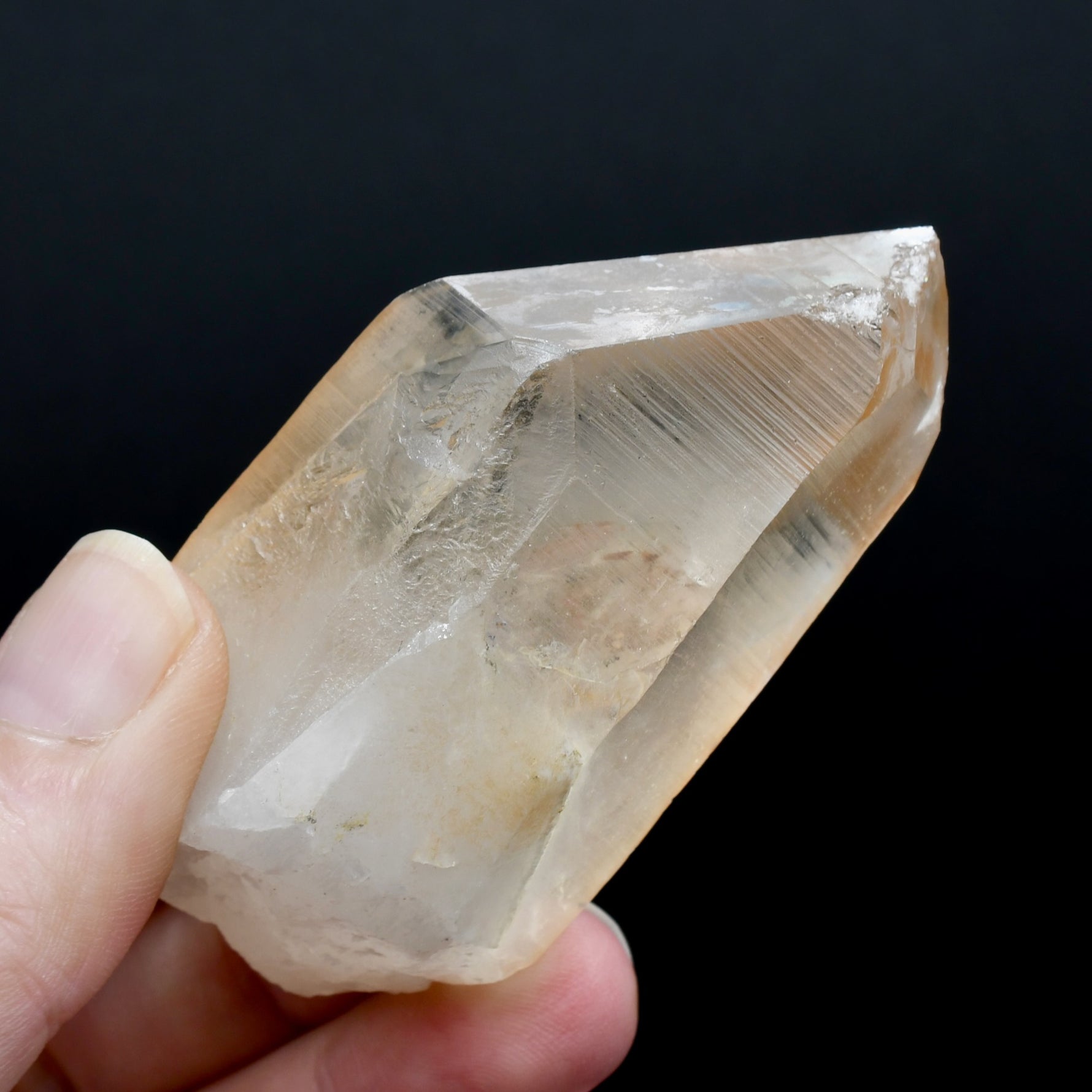 Peach Lemurian Seed Quartz Crystal Master Starbrary Intense Rainbows, Brazil