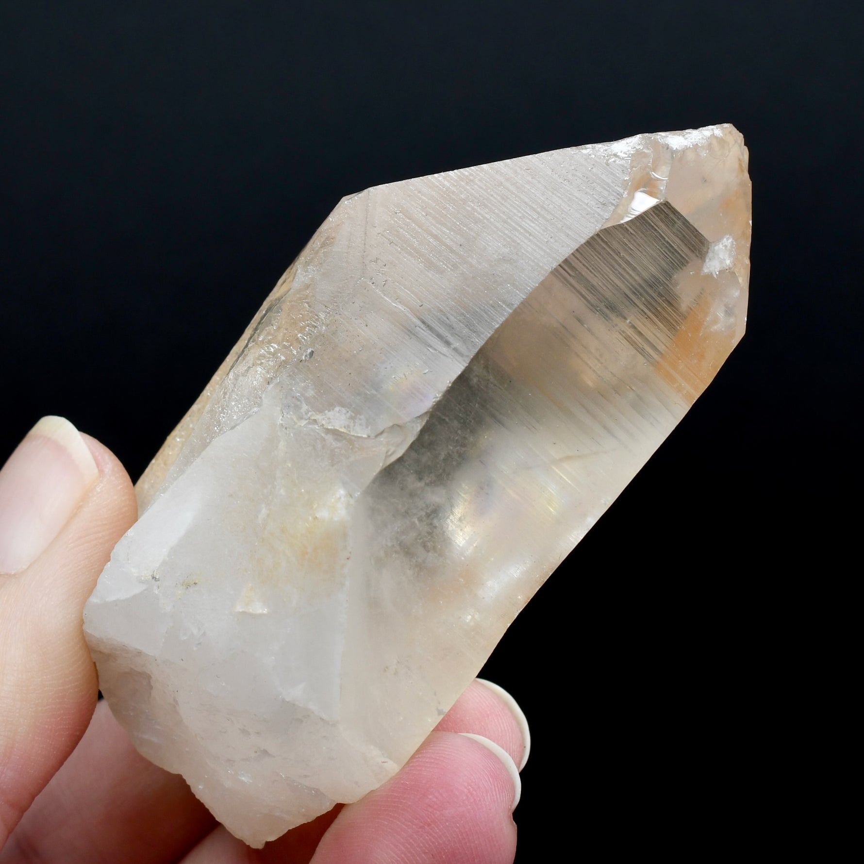 Peach Lemurian Seed Quartz Crystal Master Starbrary Intense Rainbows, Brazil