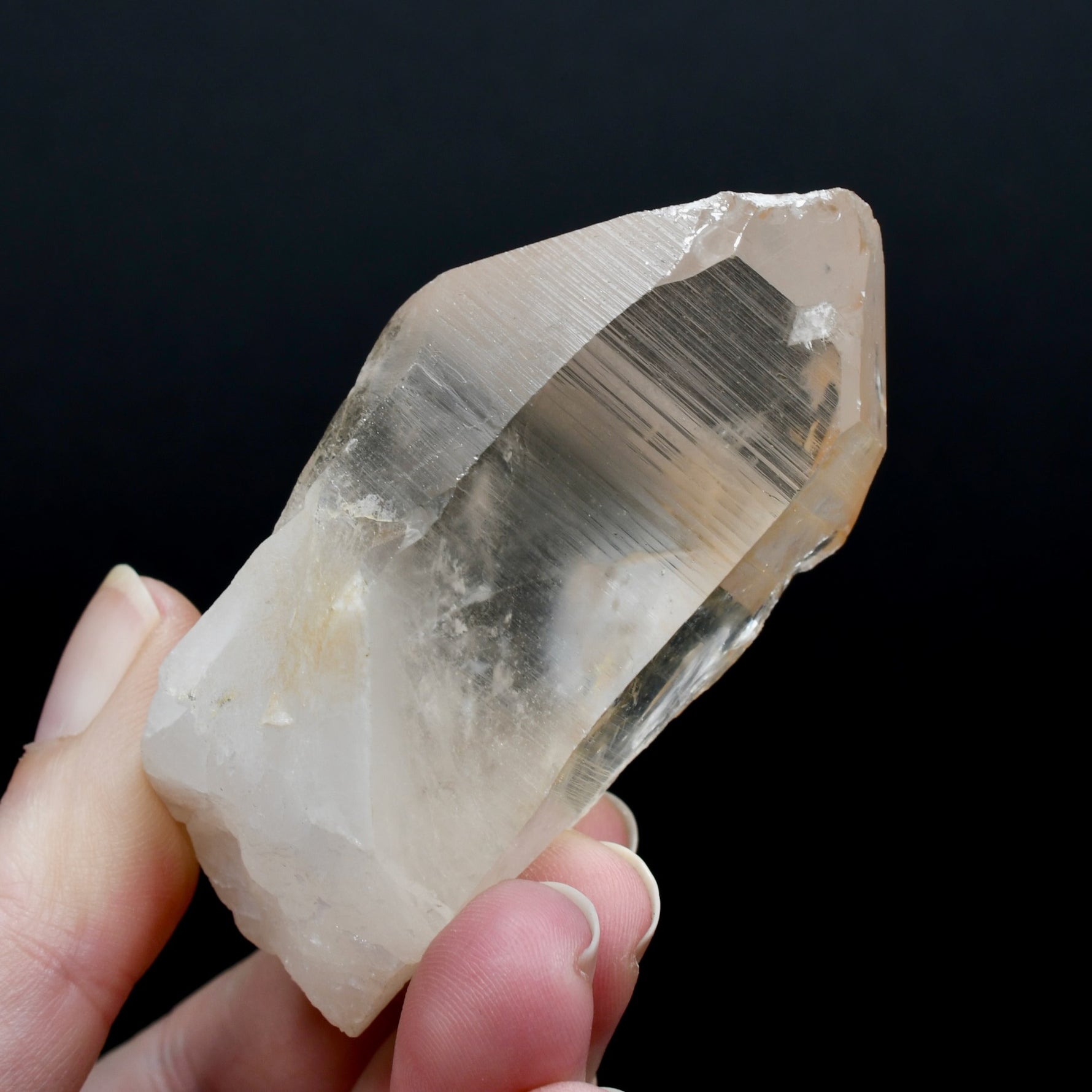Peach Lemurian Seed Quartz Crystal Master Starbrary Intense Rainbows, Brazil