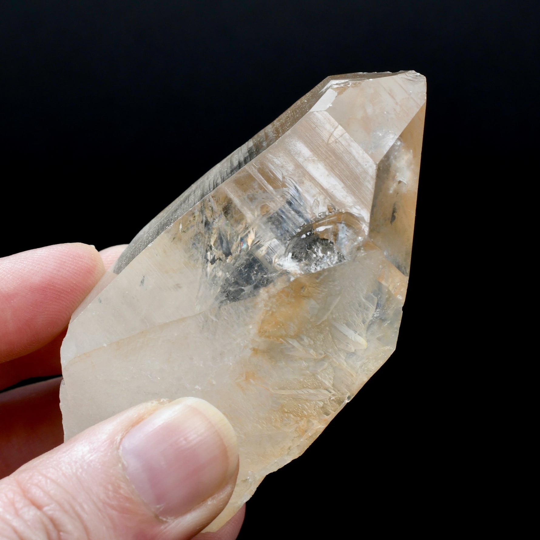Peach Lemurian Seed Quartz Crystal Master Starbrary Intense Rainbows, Brazil