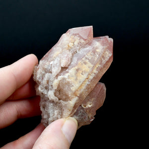 Soulmate Tantric Twin Strawberry Pink Lemurian Quartz Crystal Dreamsicle Cluster, Scarlet Temple Lemurian, Brazil