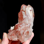 Tantric Twin Strawberry Pink Scarlet Temple Lemurian Quartz Crystal Cluster Dreamsicle