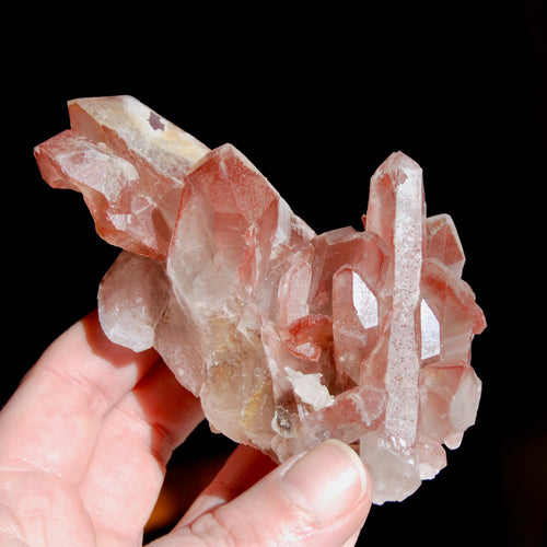 Tantric Twin Strawberry Pink Scarlet Temple Lemurian Quartz Crystal Cluster Dreamsicle