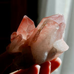  Isis Face Tantric Twin Soulmate Strawberry Pink Lemurian Quartz Crystal Cluster Dreamsicle