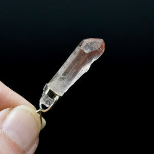 1.6in Strawberry Pink Lemurian Seed Crystal Pendant for Necklace, Brazil j8