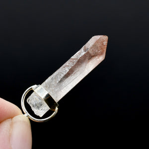 1.6in Strawberry Pink Lemurian Seed Crystal Pendant for Necklace, Brazil j8