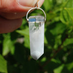 Blue Amphibole Quartz Crystal Pendant for Necklace