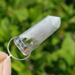 Blue Amphibole Quartz Crystal Pendant for Necklace
