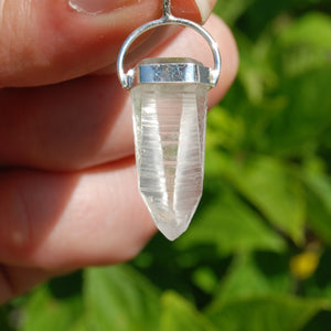 White Light Lemurian Seed Crystal Laser Pendant
