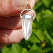 Load image into Gallery viewer, White Light Lemurian Seed Crystal Laser Pendant
