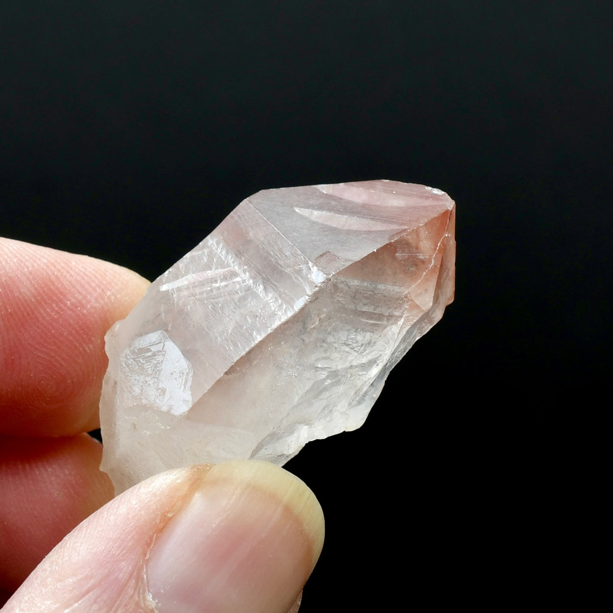 Strawberry Pink Lemurian Seed Quartz Crystal