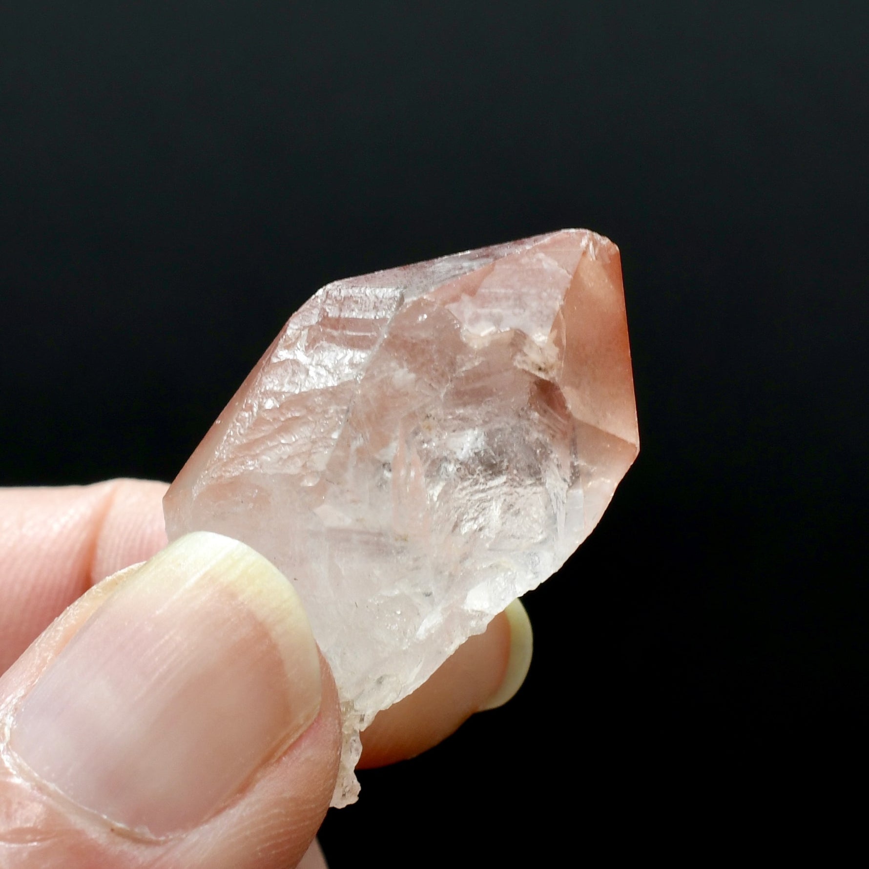 Strawberry Pink Lemurian Seed Quartz Crystal