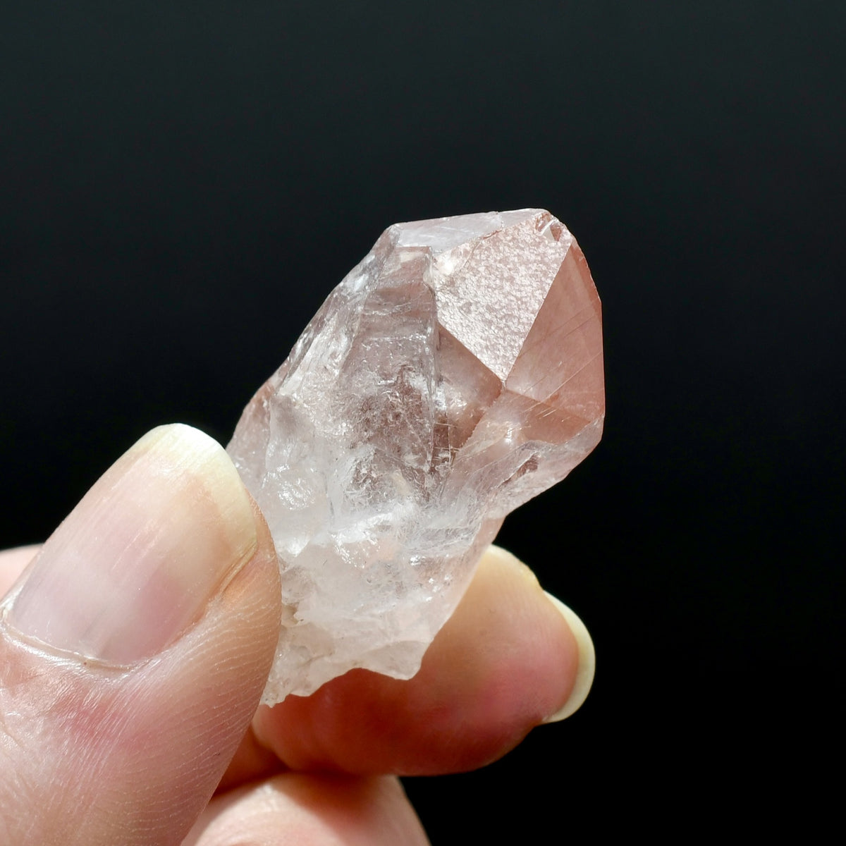Strawberry Pink Lemurian Seed Quartz Crystal