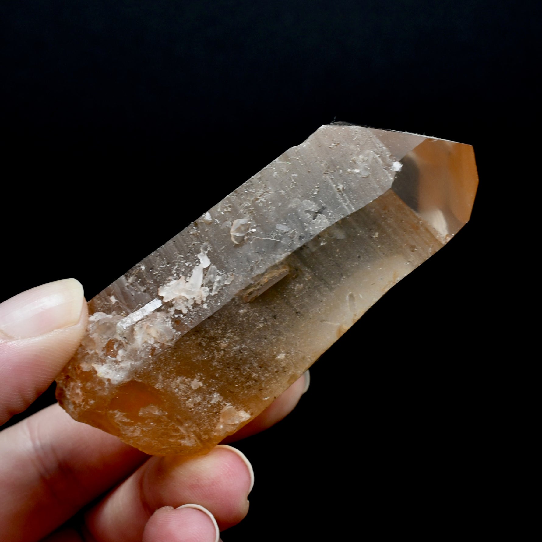 Isis Face Pink Shadow Lemurian Seed Quartz Crystal, Smoky Scarlet Temple Lemurian Crystals, Brazil