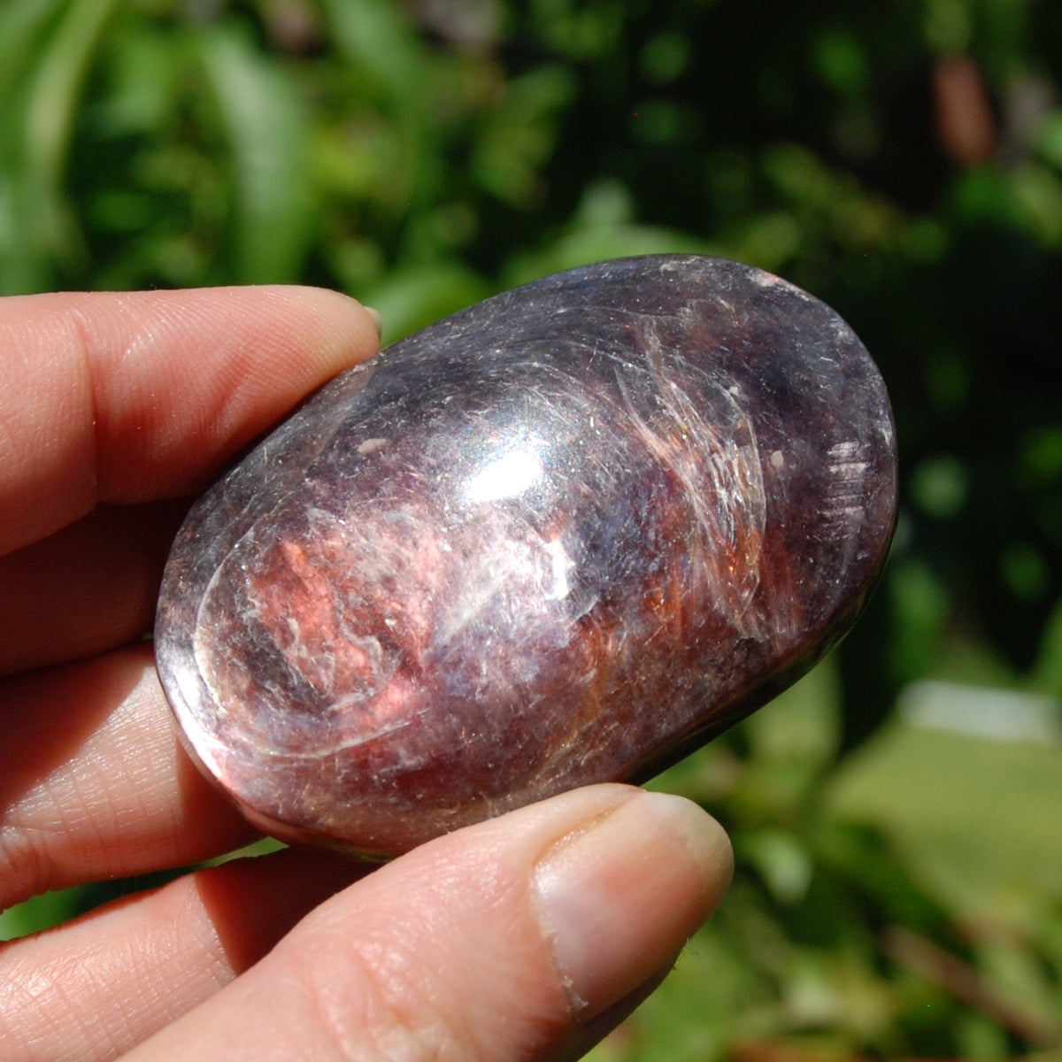 Gem Lepidolite Crystal Palm Stone