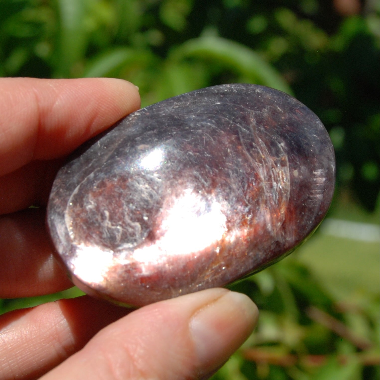 Gem Lepidolite Crystal Palm Stone