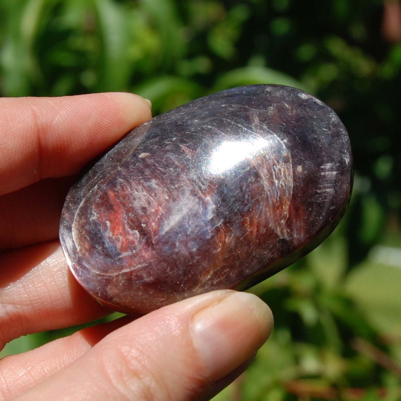 Gem Lepidolite Crystal Palm Stone