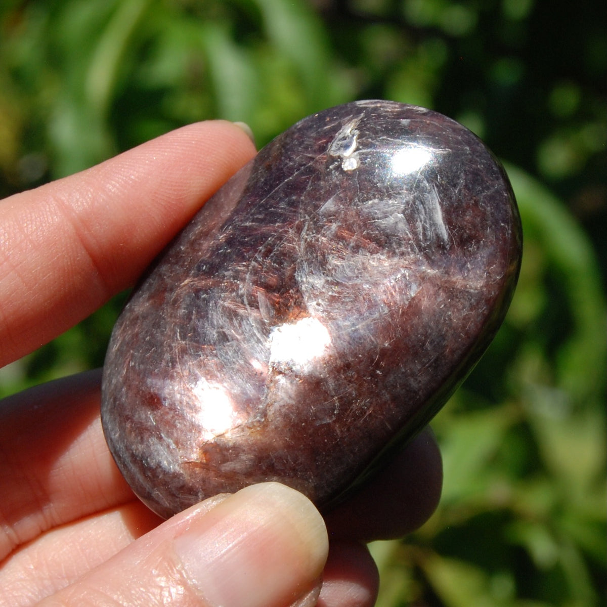 Gem Lepidolite Crystal Palm Stone