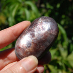 Gem Lepidolite Crystal Palm Stone