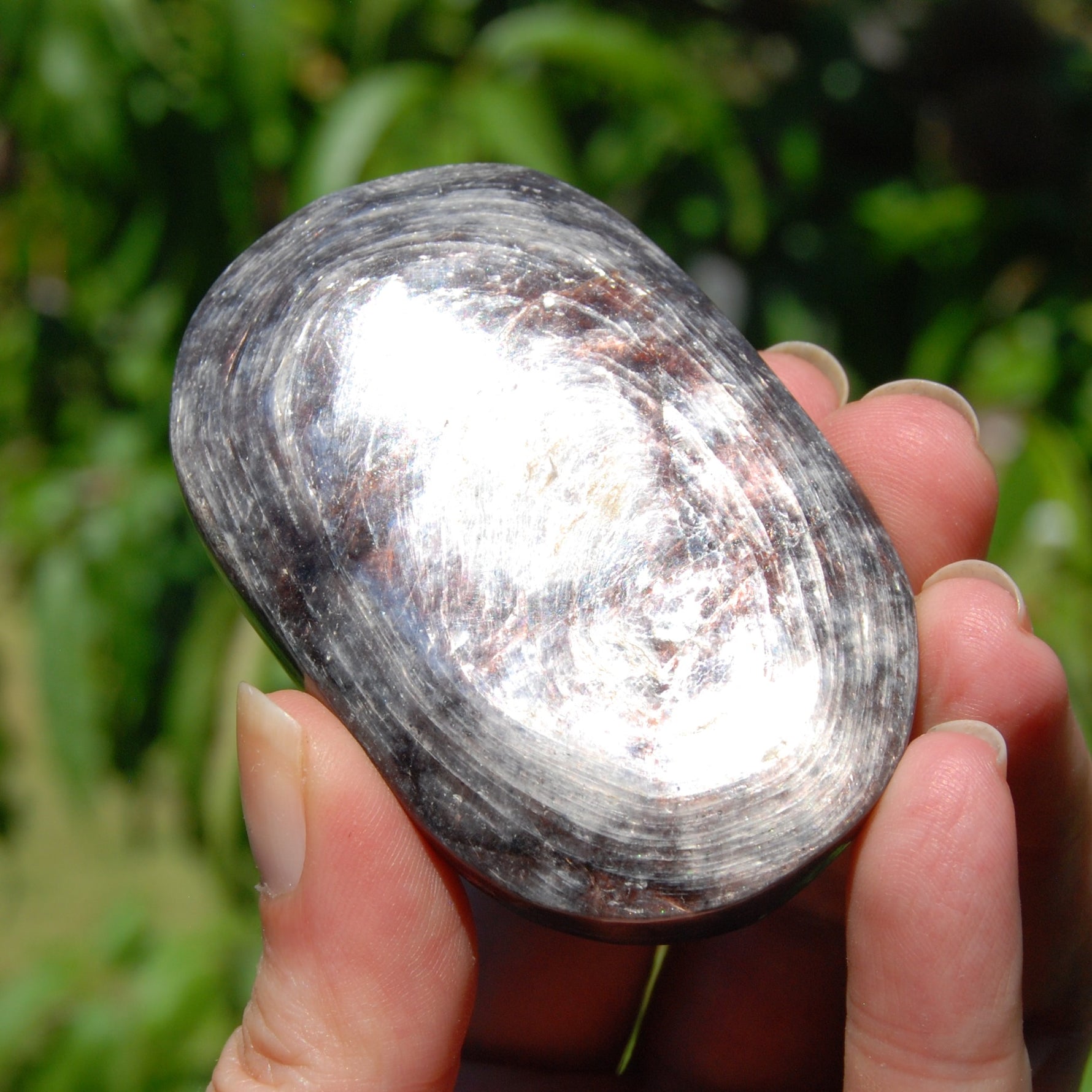 Gem Lepidolite Crystal Palm Stone
