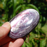 Gem Lepidolite Crystal Palm Stone
