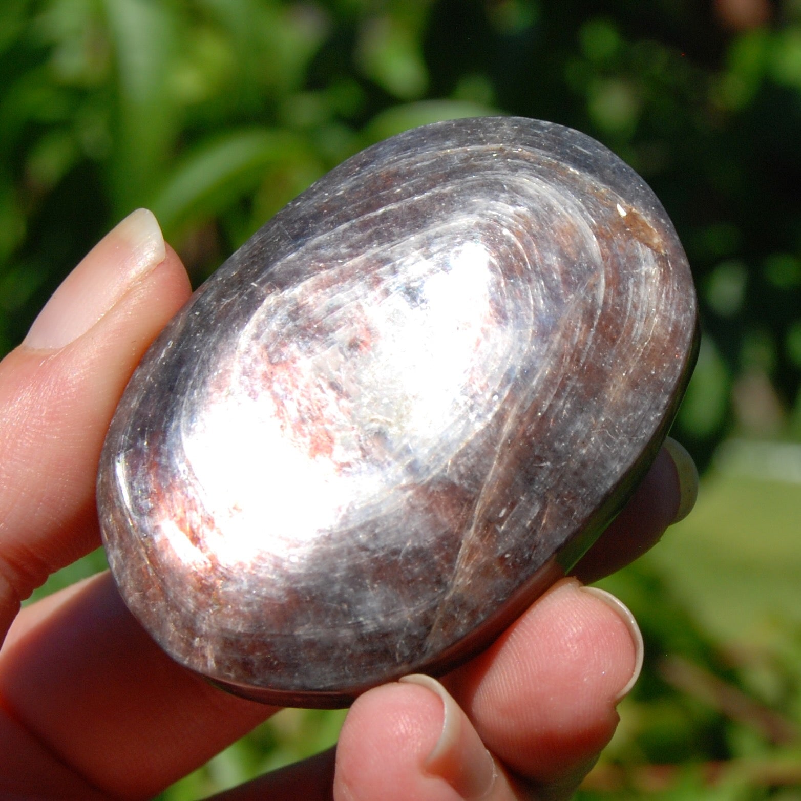  Gem Lepidolite Crystal Palm Stone