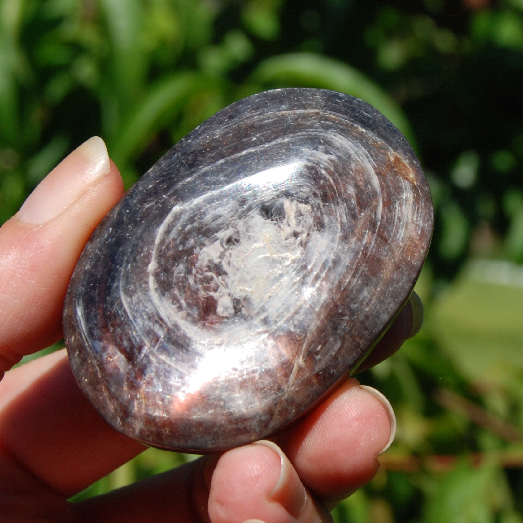 Gem Lepidolite Crystal Palm Stone