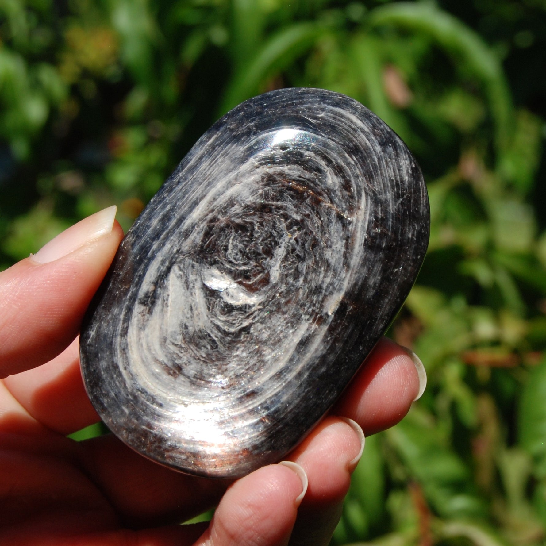 Gem Lepidolite Crystal Palm Stone