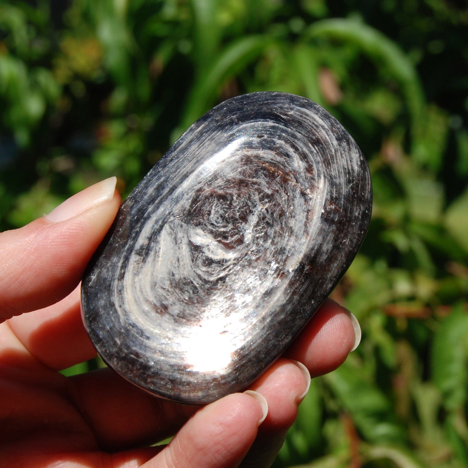 Gem Lepidolite Crystal Palm Stone