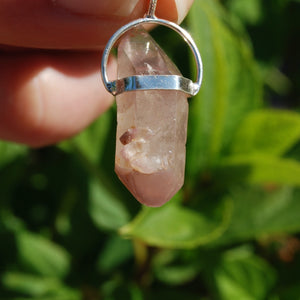 Record Keeper Pink Lithium Lemurian Seed Crystal Starbrary Pendant