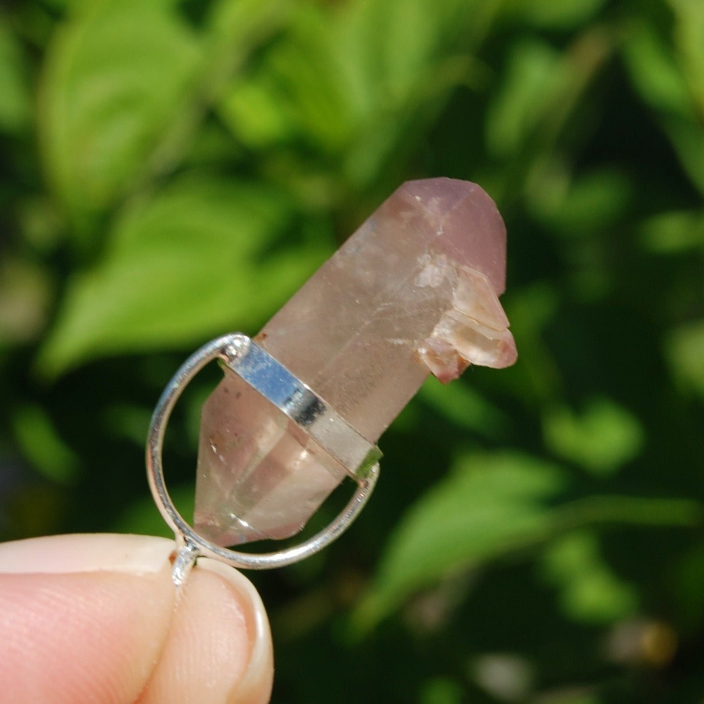 Record Keeper Pink Lithium Lemurian Seed Crystal Starbrary Pendant