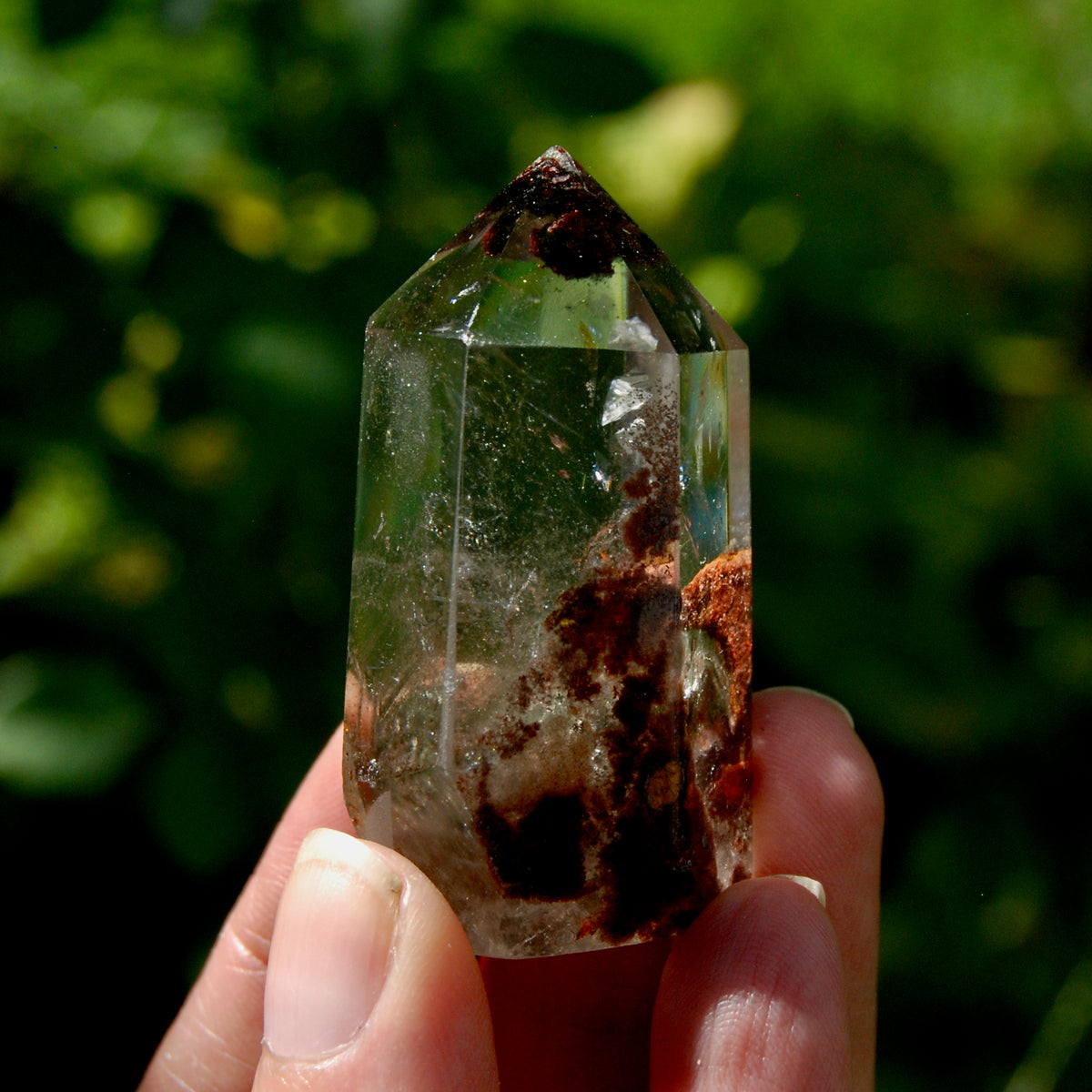 Red Gemmy Lodolite Crystal Tower, 57g Shamanic Dreamstone, Scenic Garden Quartz