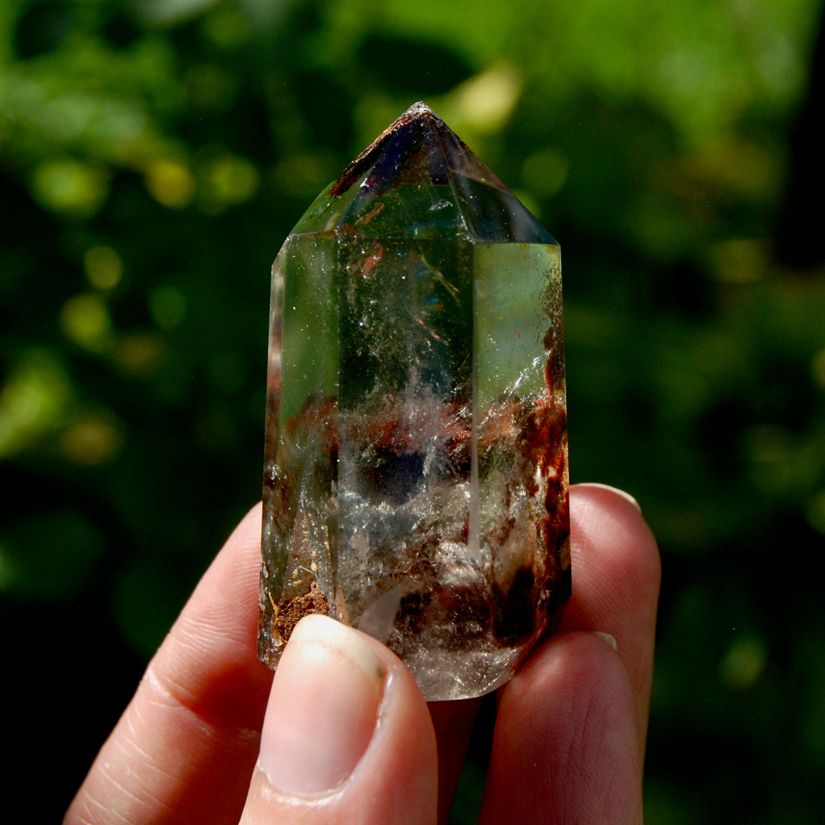 Red Gemmy Lodolite Crystal Tower, 57g Shamanic Dreamstone, Scenic Garden Quartz