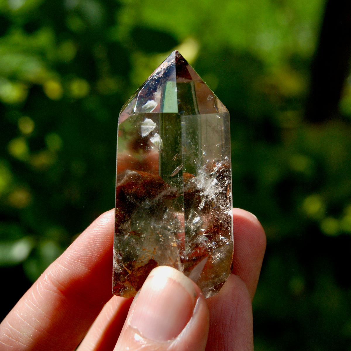 Red Gemmy Lodolite Crystal Tower, 57g Shamanic Dreamstone, Scenic Garden Quartz