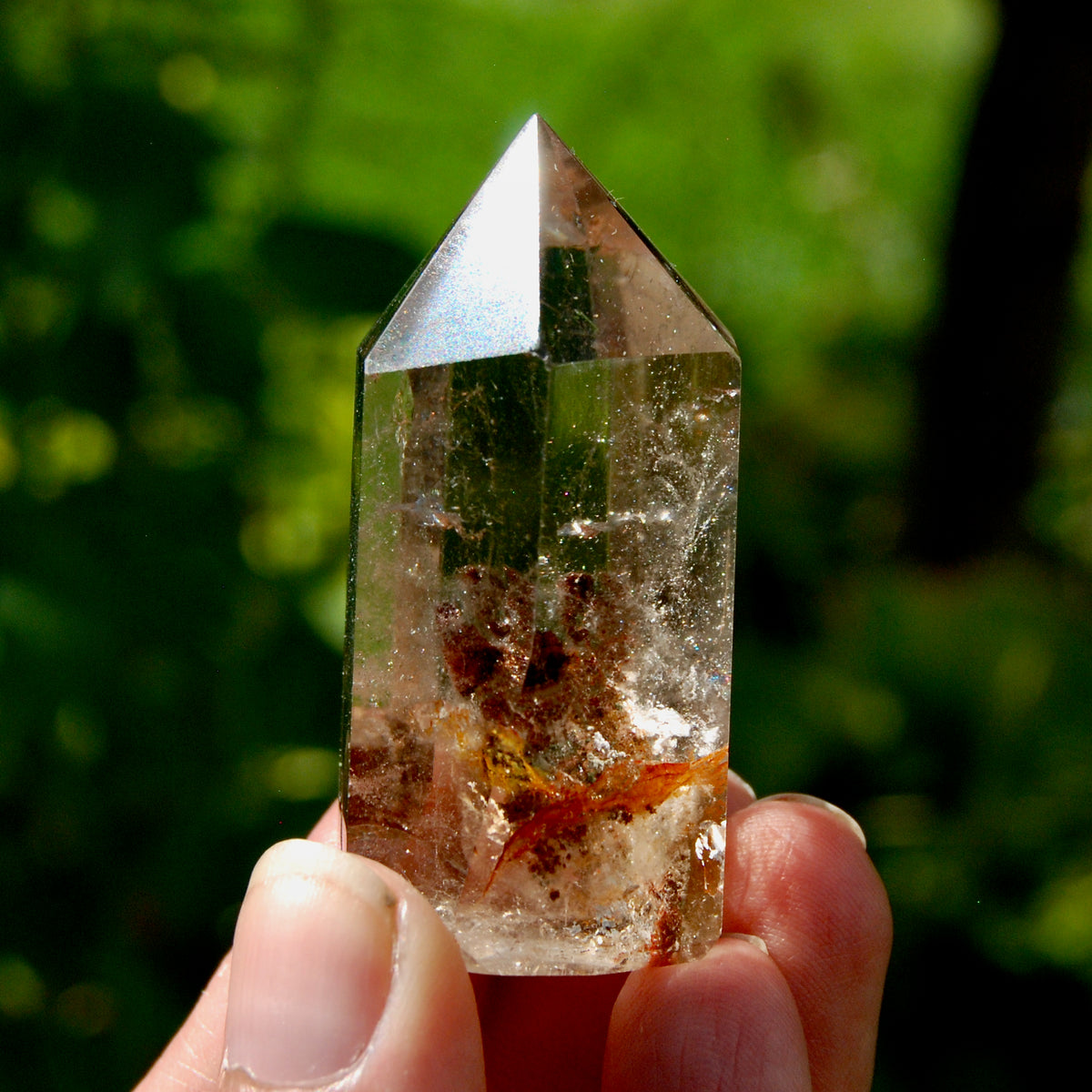 Red Gemmy Lodolite Crystal Tower, 62g Shamanic Dreamstone, Scenic Garden Quartz