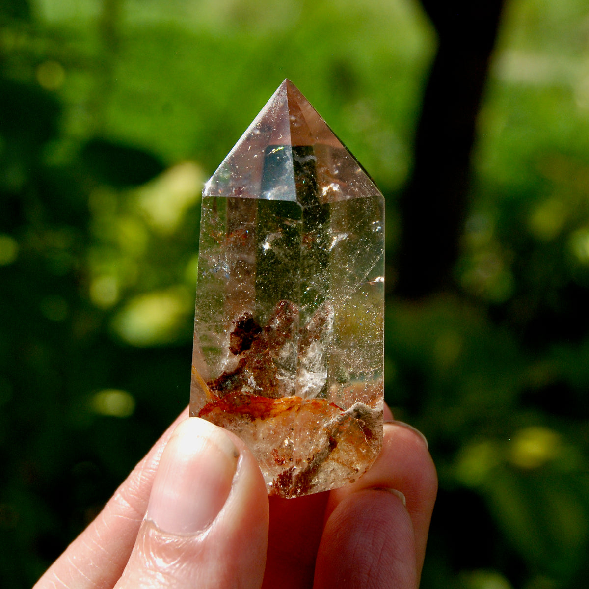Red Gemmy Lodolite Crystal Tower, 62g Shamanic Dreamstone, Scenic Garden Quartz