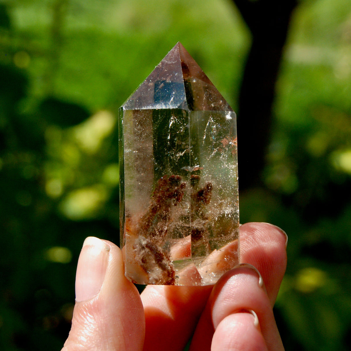 Red Gemmy Lodolite Crystal Tower, 62g Shamanic Dreamstone, Scenic Garden Quartz