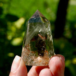 Gemmy Lodolite Crystal Tower, 47g Phantom Pyramid Shamanic Dreamstone, Scenic Garden Quartz