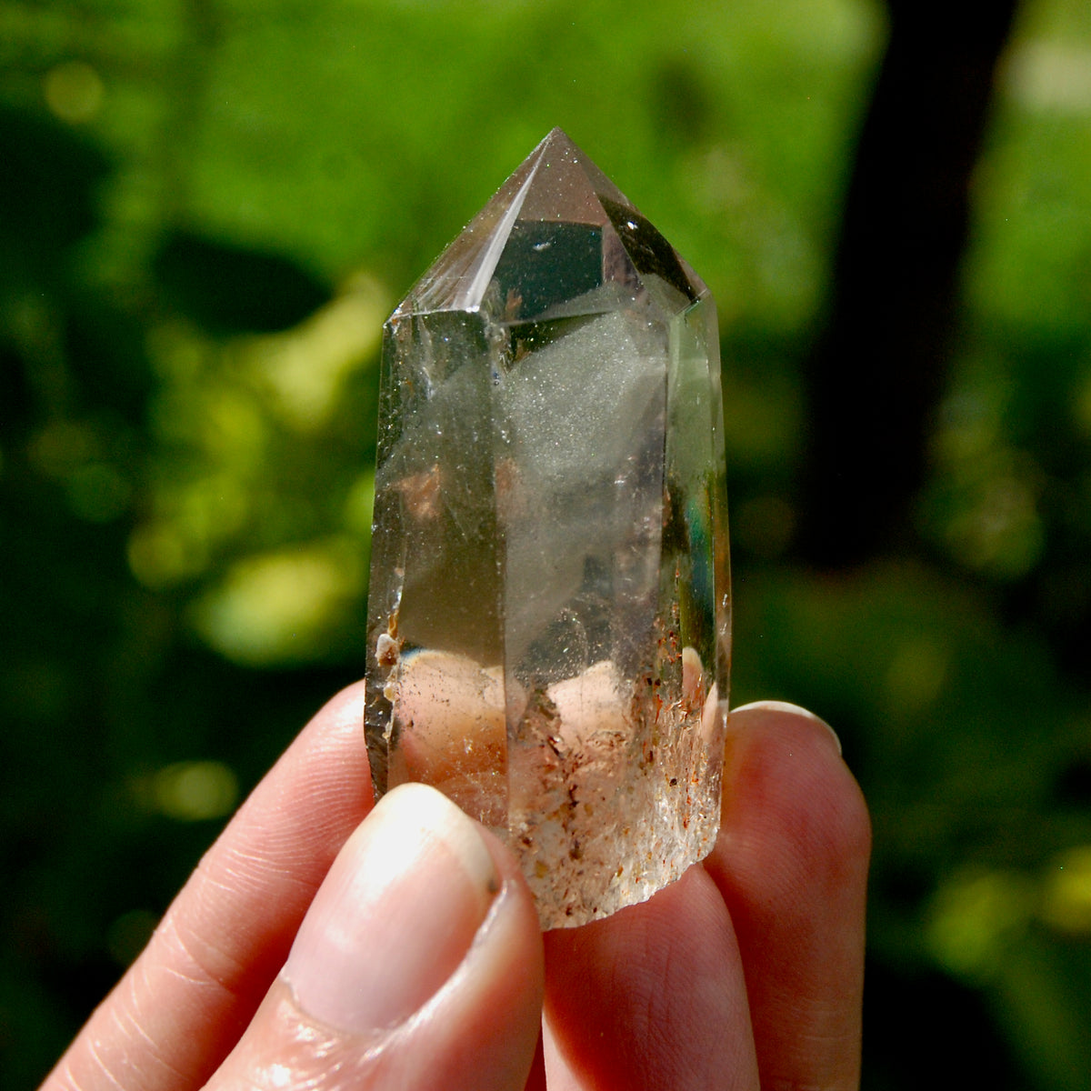 Gemmy Lodolite Crystal Tower, 47g Phantom Pyramid Shamanic Dreamstone, Scenic Garden Quartz