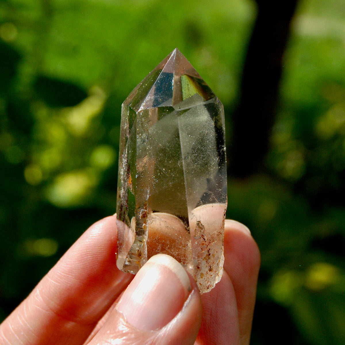 Gemmy Lodolite Crystal Tower, 47g Phantom Pyramid Shamanic Dreamstone, Scenic Garden Quartz