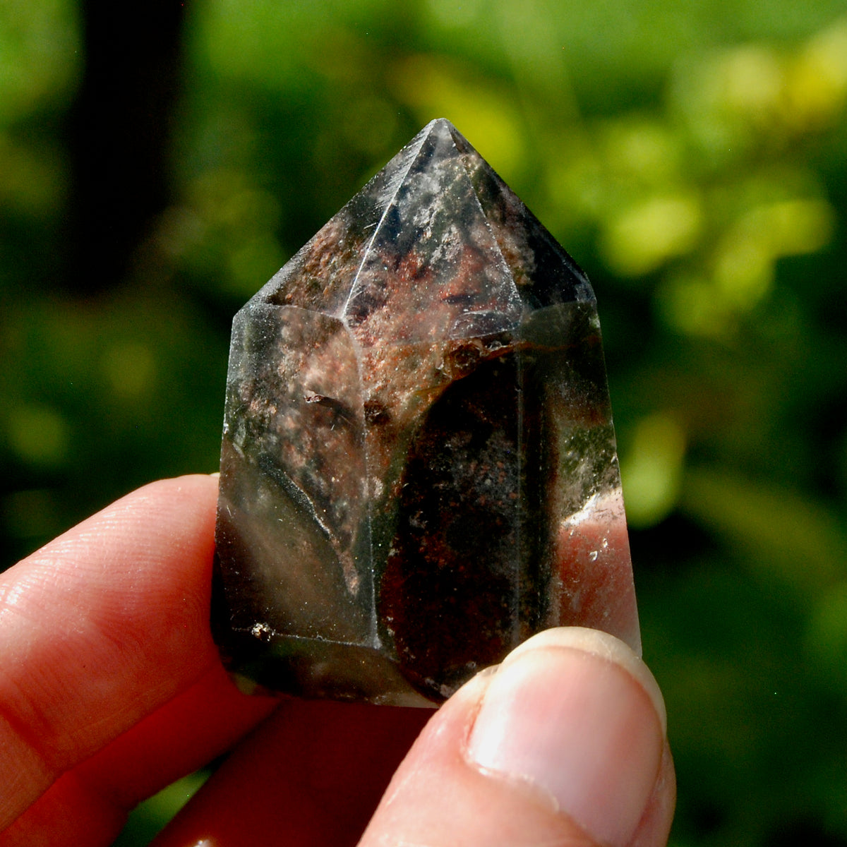 Gemmy Lodolite Crystal Tower, 43g Phantom Pyramid Shamanic Dreamstone, Scenic Garden Quartz