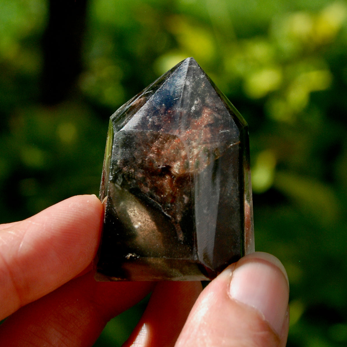 Gemmy Lodolite Crystal Tower, 43g Phantom Pyramid Shamanic Dreamstone, Scenic Garden Quartz
